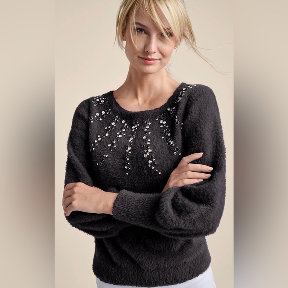 Jeweled Feather-Soft Sweater - Picture 12 of 15